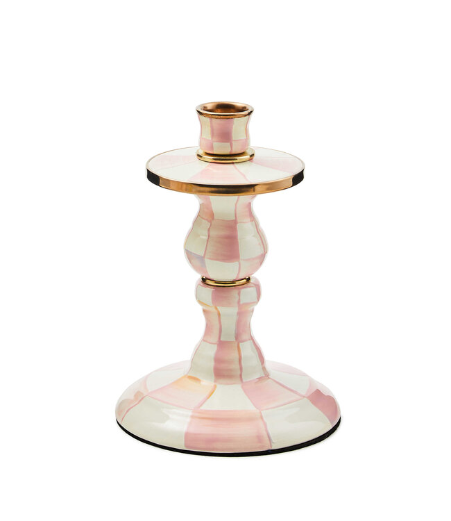 MACKENZIE CHILDS Rosy Check Candlestick