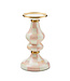 MACKENZIE CHILDS Rosy Check Pillar Candlestick