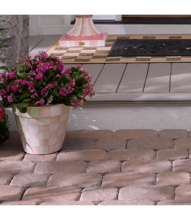 MACKENZIE CHILDS Rosy Check Extra Large Garden Pot