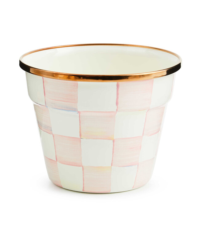 MACKENZIE CHILDS Rosy Check Small Garden Pot
