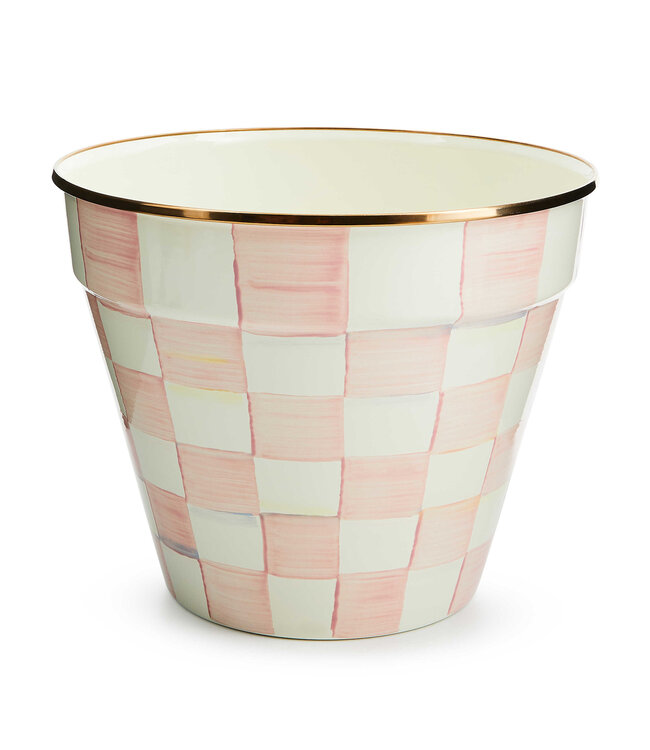 MACKENZIE CHILDS Rosy Check Extra Large Garden Pot