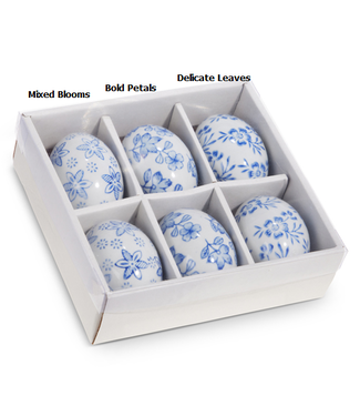 3.25”  Blue Floral Eggs (Sold Individually)