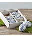 3.25” Box of Blue Floral Eggs (Sold Individually)