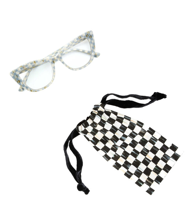 MACKENZIE CHILDS Check Cat Eye Readers