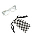MACKENZIE CHILDS Check Cat Eye Readers