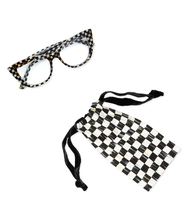 MACKENZIE CHILDS Check Cat Eye Readers