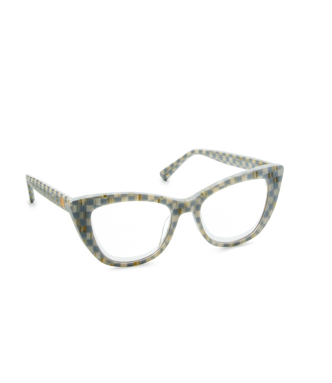 MACKENZIE CHILDS Check Cat Eye Readers