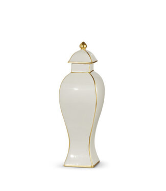 14 Inch Gold Accent Decorative Ginger Jar