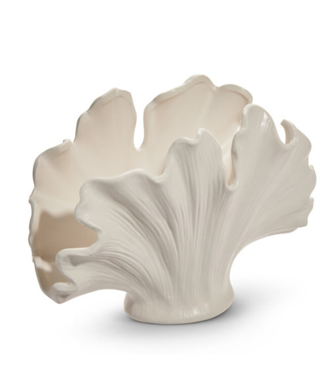 10.5 Inch White Flowing Coral Planter