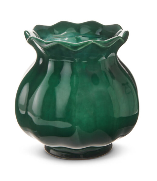 7 Inch Verdigris Green Bud Planter