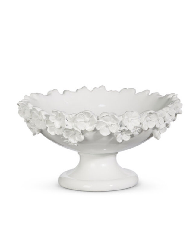 10" White Floral Container