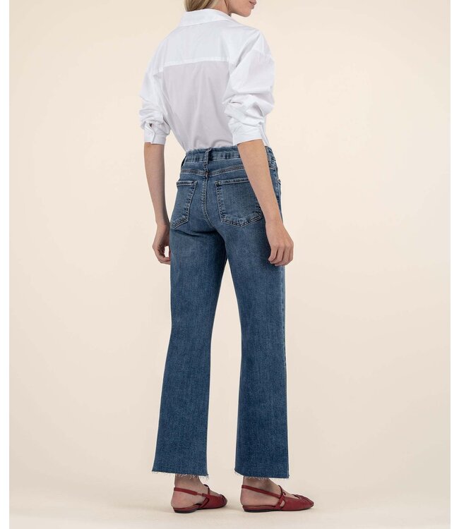 KUT FROM THE KLOTH Meg High Rise Fab Ab Wide Leg Raw Hem