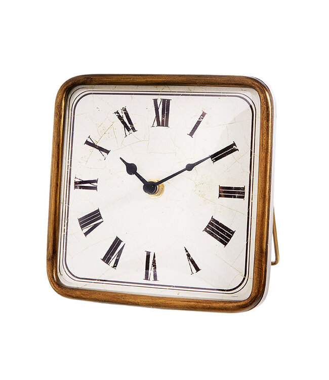 6.25” Antique Gold Square Clock