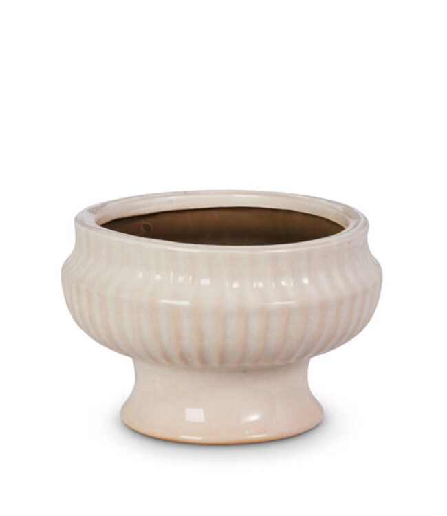 White Crackle Planter