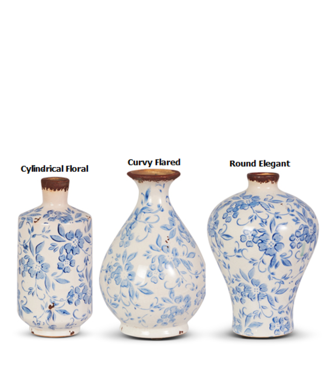 Blue and White Bud Vases
