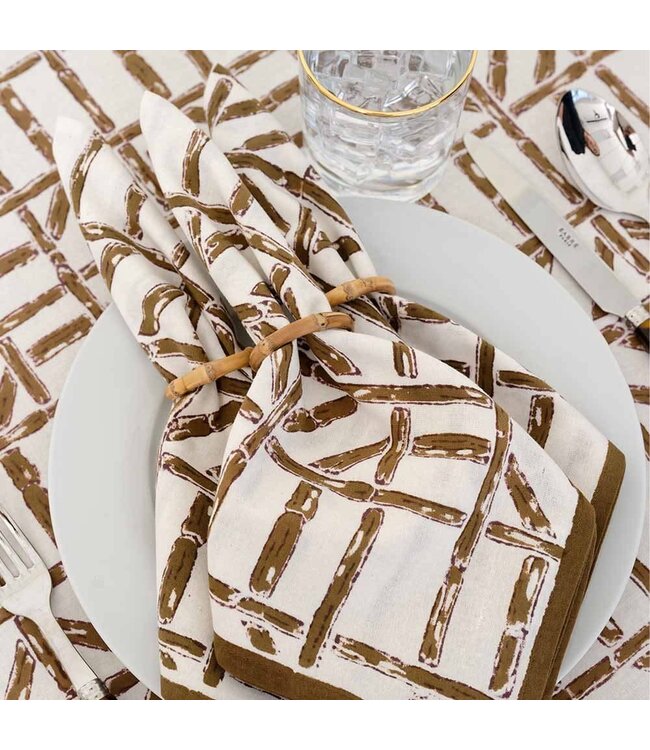 POMEGRANATE Brown Bamboo Napkin - Sold as Set