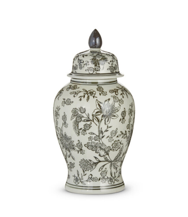 16” Brown and Ivory Ginger Jar
