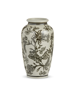 10.25” Brown and Ivory Vase