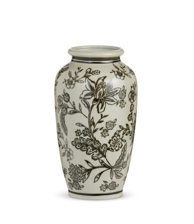 10.25” Brown and Ivory Vase