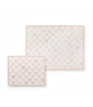 MACKENZIE CHILDS Rosy Check Glass Cutting Board Set of 2