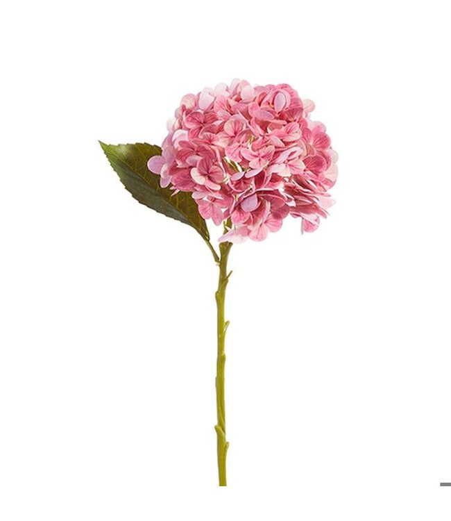 19” Real Touch Pink Hydrangea Stem