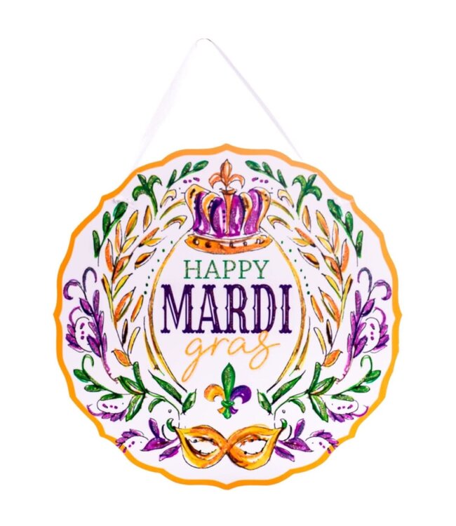 THE ROUND TOP COLLECTION Beck's Mardi Gras Door Hanger