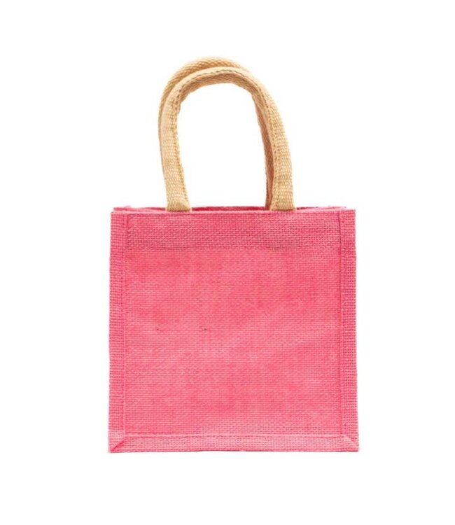 Jute Petite Gift Tote Hot Pink