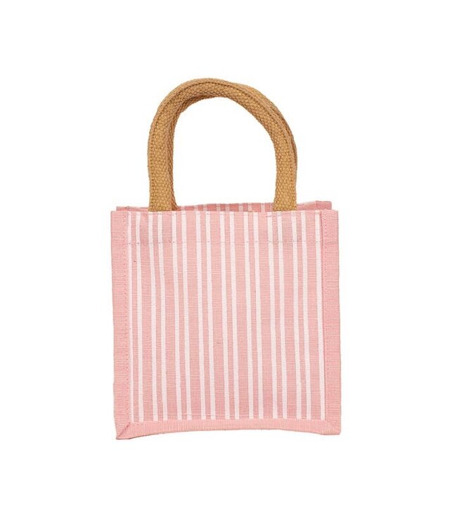 Pinstripe Petite Gift Tote Pink/White