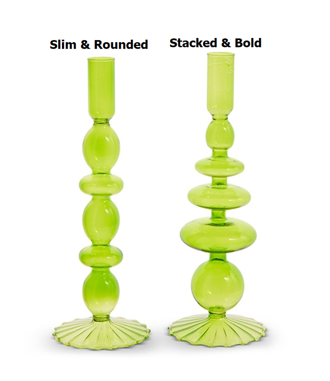 10.25” Green Candle Sticks