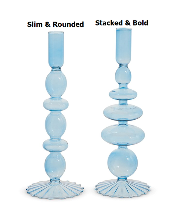 10.25” Blue Candle Sticks
