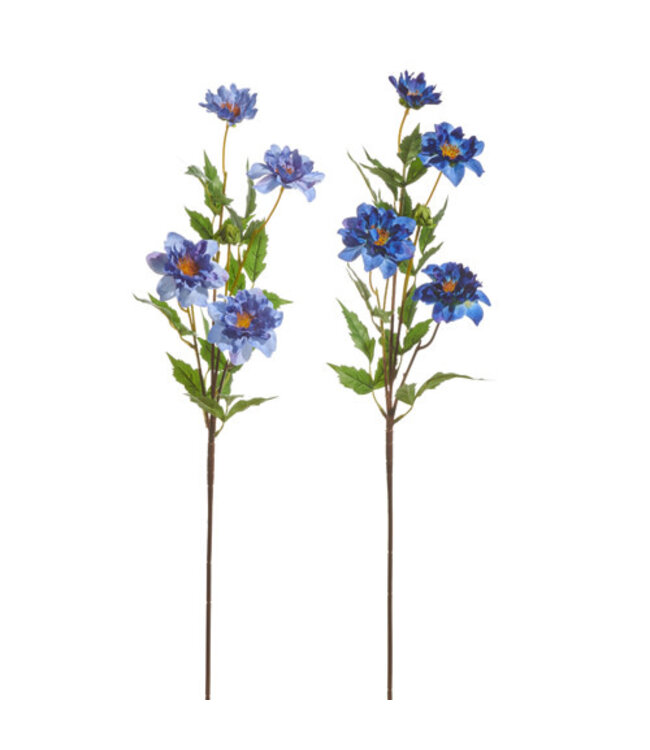 29.5” Blue Zinnia Spray