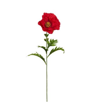 28” Red Poppy Stem