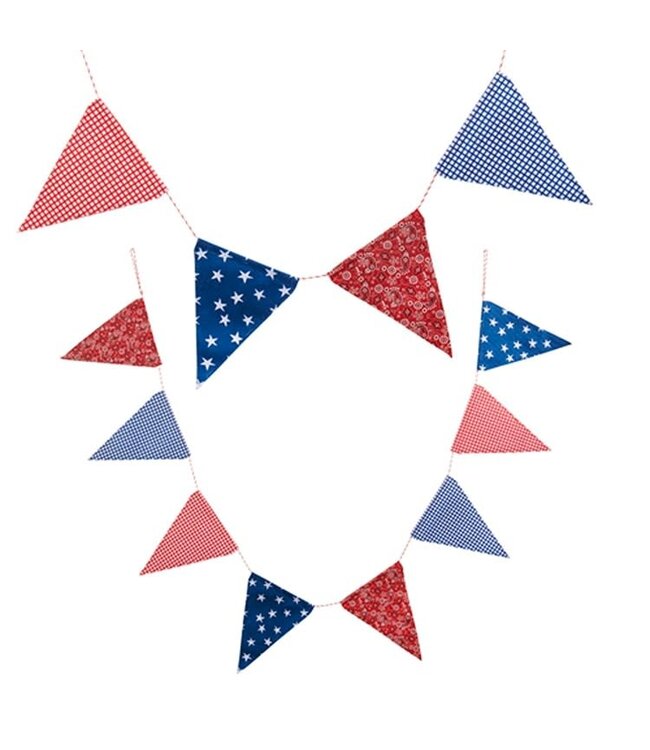 5.5" Red White and Blue Pennant Garland