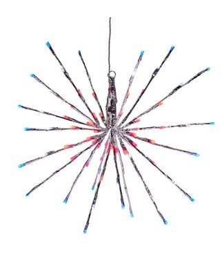 18” Silver Starburst With Red, White and Blue Lights