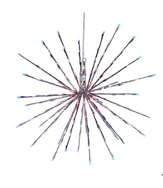 23” Silver Starburst With Red, White and Blue Lights