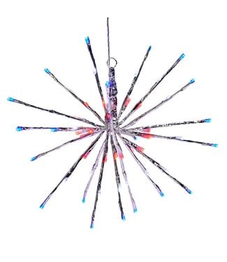 12" Silver Starburst with Red, White and Blue Lights