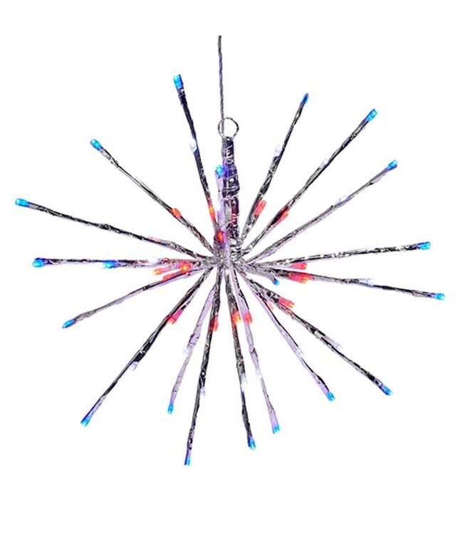 12" Silver Starburst with Red, White and Blue Lights