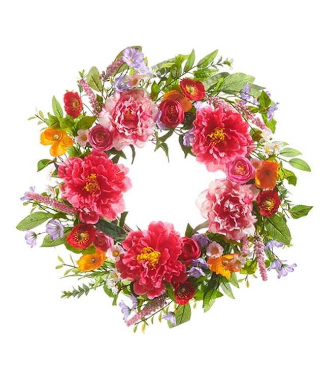 24” Colorful Floral Wreath