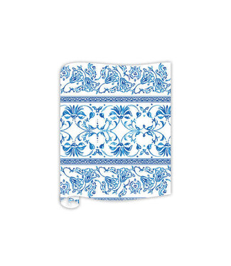 ROSANNE BECK COLLECTIONS Table Runners - Blue Chinoiserie Stripe