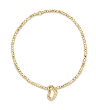 ENEWTON Classic Gold 2.5mm Bead Bracelet - Love Gold Charm