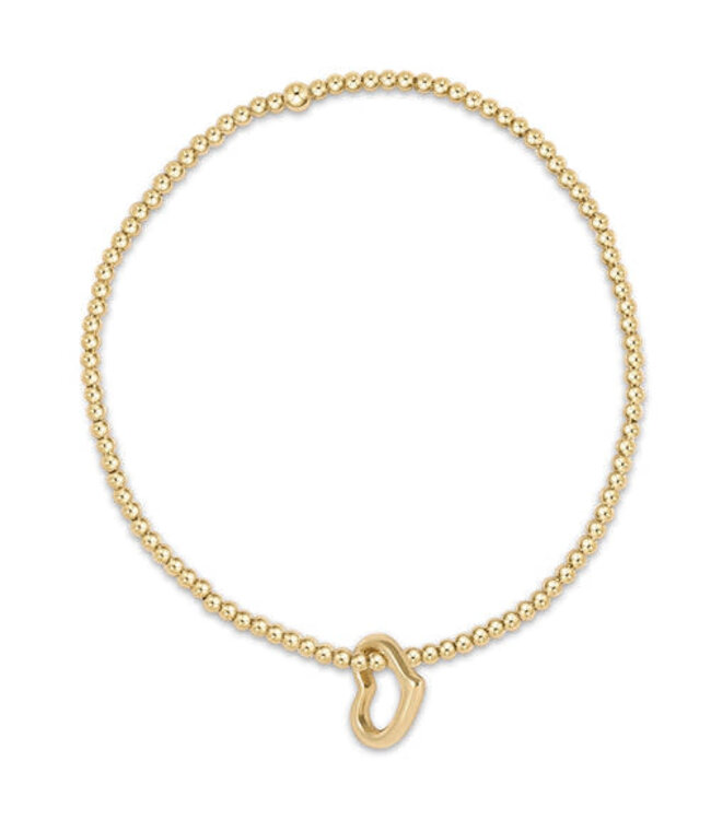 ENEWTON Classic Gold 2.5mm Bead Bracelet - Love Gold Charm