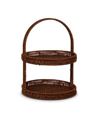 16.75” Natural Tiered Tray Decor