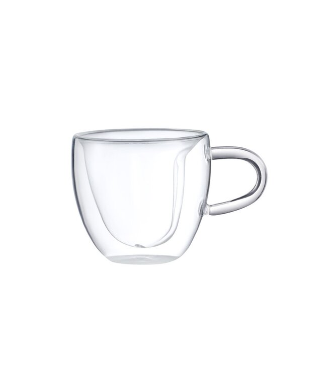 Double Walled Clear Heart Shaped Espresso Cup