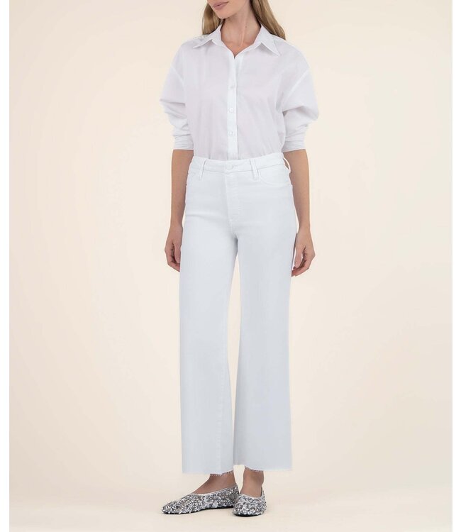 KUT FROM THE KLOTH Meg High Rise Fab Ab Wide Leg Raw Hem