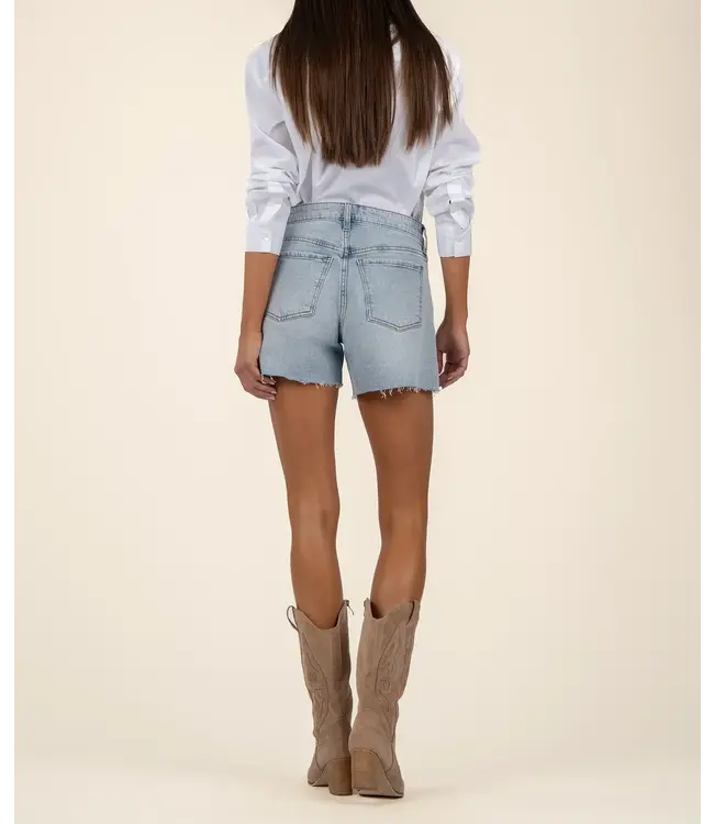KUT FROM THE KLOTH Jane High Rise Long Short with Raw Hem