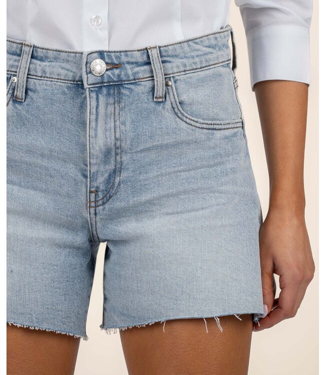 KUT FROM THE KLOTH Jane High Rise Long Short with Raw Hem