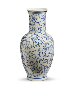 20.5” Blue and White Vase