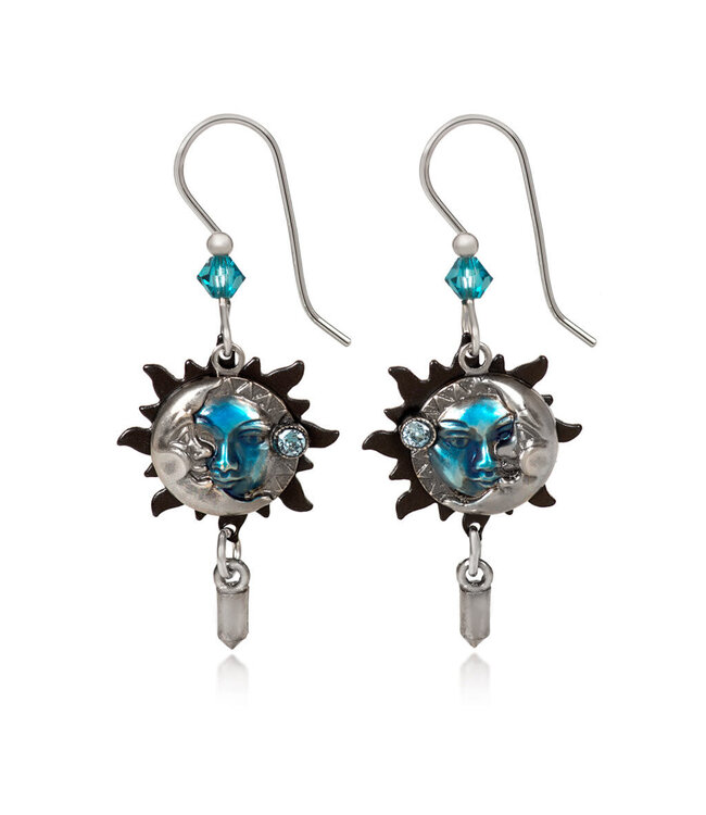 SILVER FOREST Blue Eclipse with Crystals Earrings