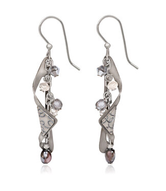 SILVER FOREST Silver Beaded Chain Earrings