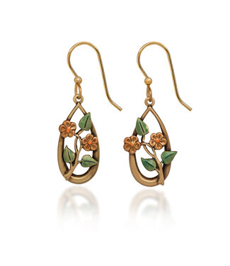 SILVER FOREST Flowers & Leaves in Tear Drop Earrings